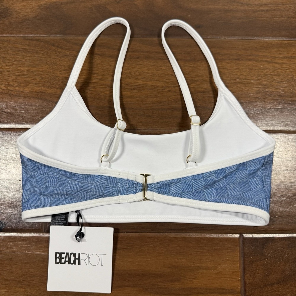 Beach Riot Size XS / S Blue Denim Daze 2 Piece Bikini Estelle Top Hester Bottom - Picture 5 of 12